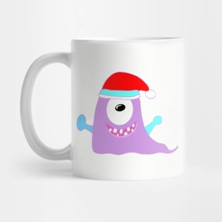cute puppy gel monster in christmas hat Mug